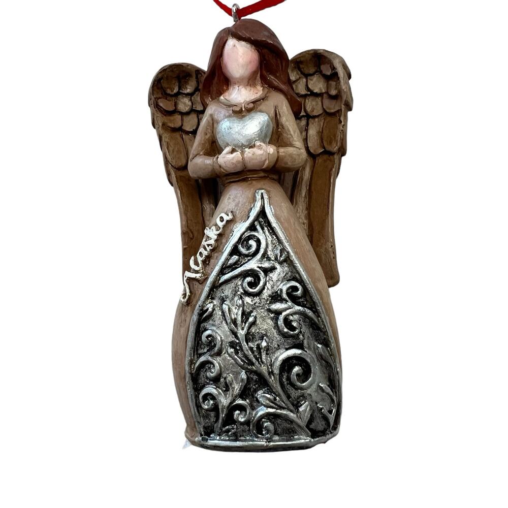 Alaska Angel Christmas Ornament Brown Resin Painted Holiday Festive